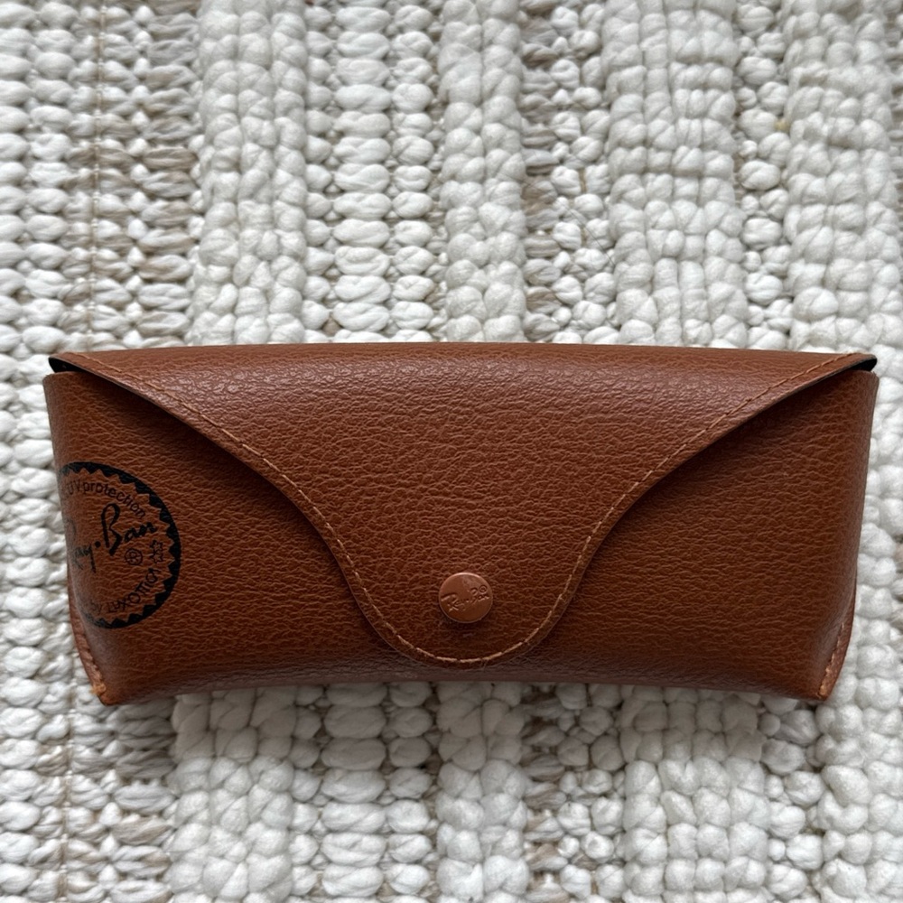 Ray Ban Brown Leather Sunglasses Case - Picture 2 of 7